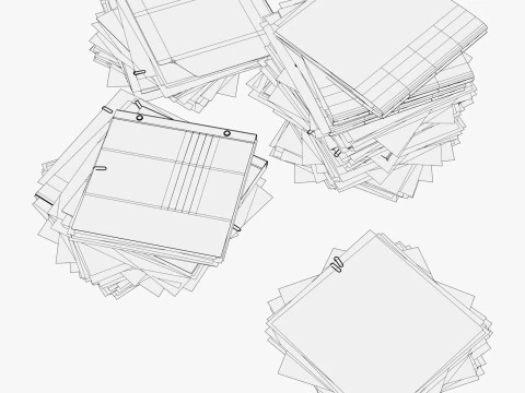 Set pile di scartoffie per ufficio M1 Modello 3D