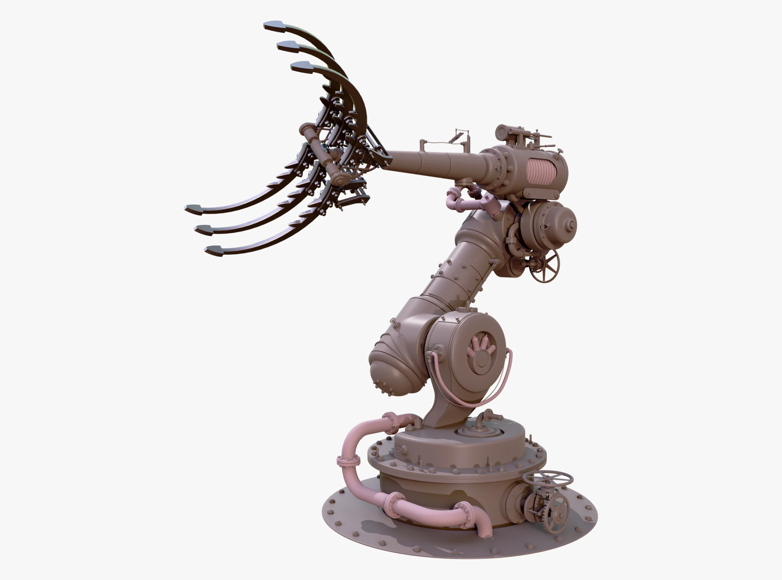 Braccio ad artiglio meccanico Steampunk M1 Modello 3D .c4d .max .obj .3ds .fbx .stl .blend