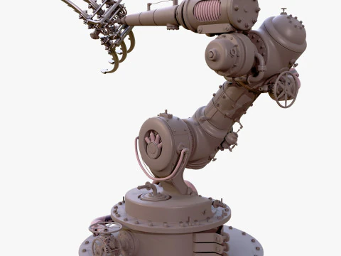 Braccio ad artiglio meccanico Steampunk M1 Modello 3D