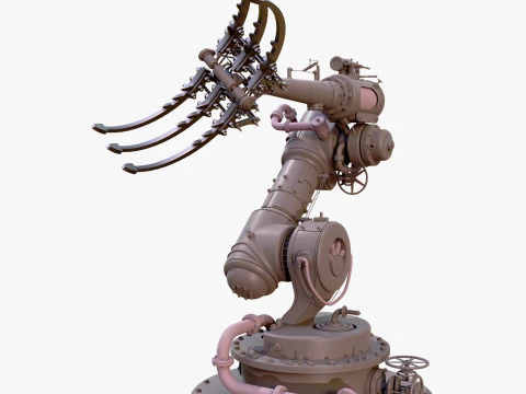 Braccio ad artiglio meccanico Steampunk M1 Modello 3D