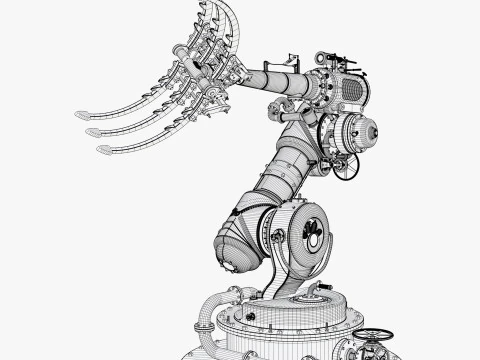 Braccio ad artiglio meccanico Steampunk M1 Modello 3D