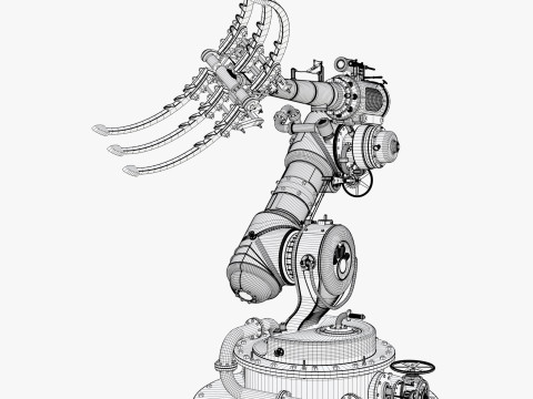 Steampunk mechanische klauwarm M1 3D Model