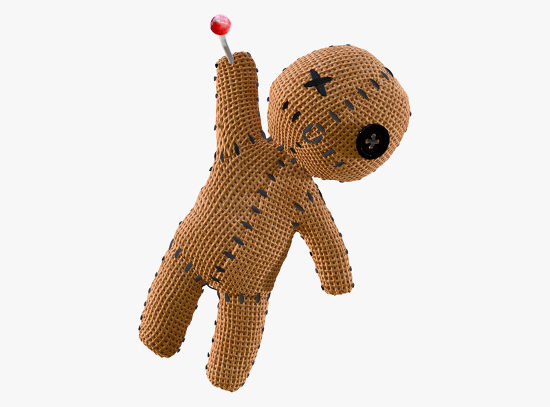 Voodoo Doll Burlap Pinned M1 3D Model .c4d .max .obj .3ds .fbx .stl .blend 