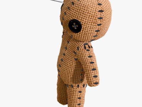Voodoo Doll Burlap Pinned M1 3D Model