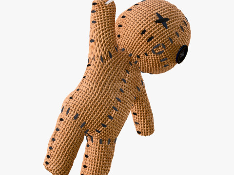 Voodoo Doll Burlap Pinned M1 3D Model