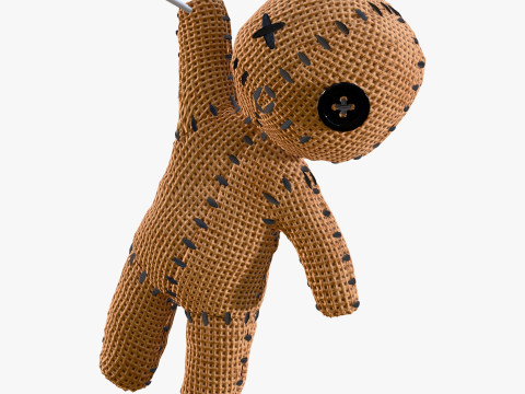 Voodoo Doll Burlap Pinned M1 3D Model