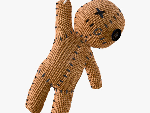 Voodoo Doll Burlap Pinned M1 3D Model