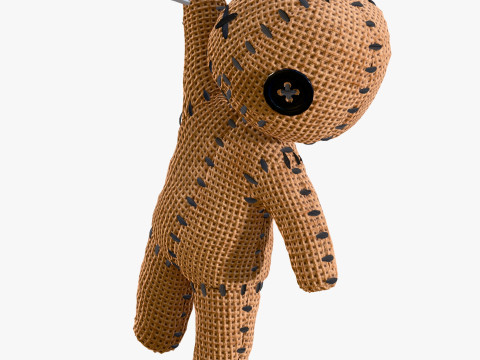 Voodoo Doll Burlap Pinned M1 3D Model