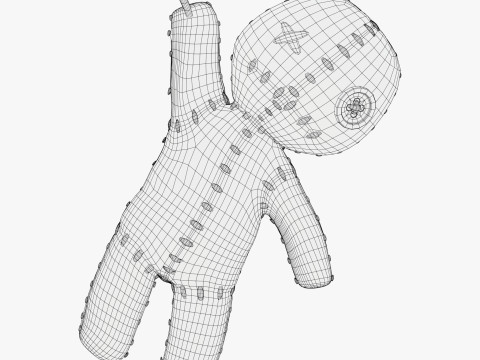 Voodoo Doll Burlap Pinned M1 3D Model
