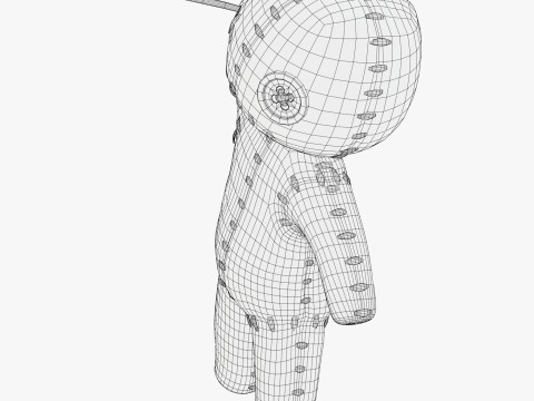 Voodoo Doll Burlap Pinned M1 3D Model