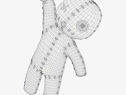 Voodoo Doll Burlap Pinned M1 3D Model
