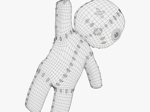 Voodoo Doll Burlap Pinned M1 3D Model