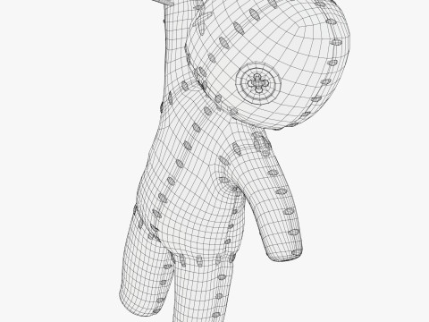 Voodoo Doll Burlap Pinned M1 3D Model