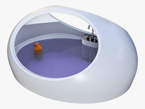 C&aacute;psula de banho futurista M1 Modelo 3D