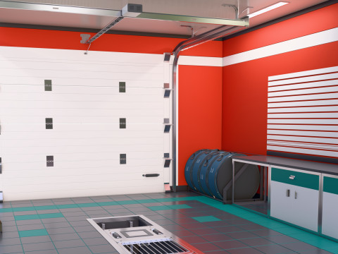 Garagem de servi&ccedil;o automotivo interior M1 Modelo 3D