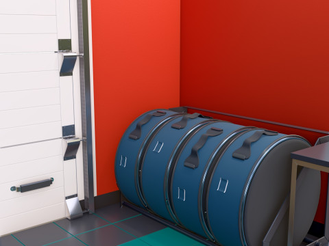 Auto Service Garage Interior M1 3D Model