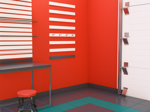 Auto Service Garage Interior M1 3D Model