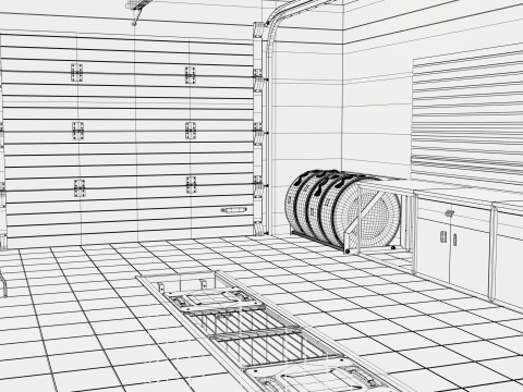 Auto Service Garage Interior M1 3D Model