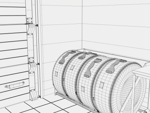 Auto Service Garage Interior M1 3D Model