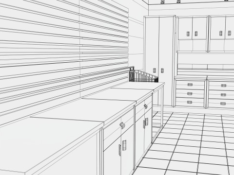 Auto Service Garage Interior M1 3D Model