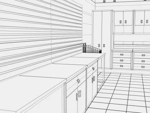 Auto Service Garage Interior M1 3D Model