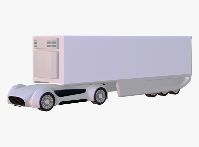 Autocarro da carico futuristico autonomo M2 Modello 3D .c4d .max .obj .3ds .fbx .stl .blend