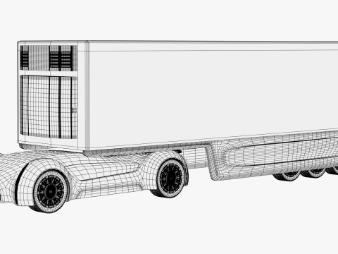 Autocarro da carico futuristico autonomo M2 Modello 3D
