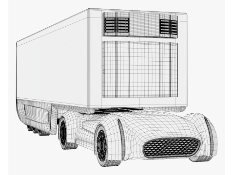 Autocarro da carico futuristico autonomo M2 Modello 3D
