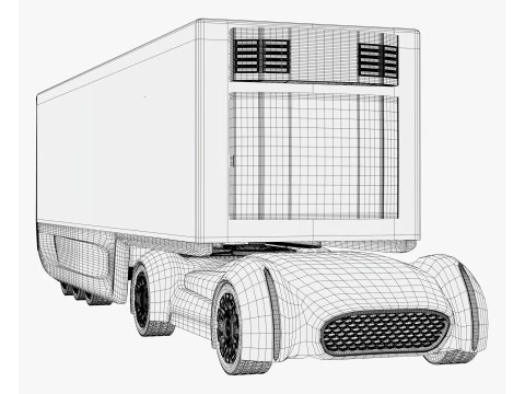 स्वायत्त भविष्यवादी कार्गो ट्रक एम2 3D मॉडल