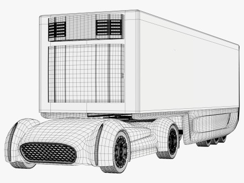 Autocarro da carico futuristico autonomo M2 Modello 3D