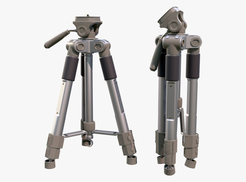 Professional Telescopic Tripod M1 3D Model .c4d .max .obj .3ds .fbx .stl .blend 