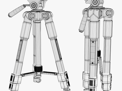 Professional Telescopic Tripod M1 3D Model