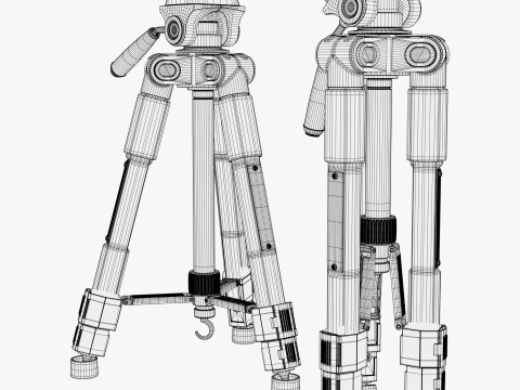 Professional Telescopic Tripod M1 3D Model