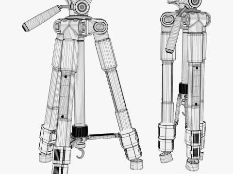 Professional Telescopic Tripod M1 3D Model