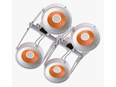 Tech Ceiling Quad Floodlight M1 3D Model