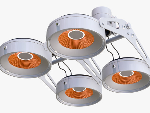 Tech Ceiling Quad Floodlight M1 3D Model