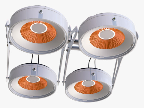 Tech Ceiling Quad Floodlight M1 3D Model