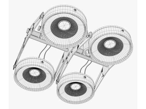 Tech Ceiling Quad Floodlight M1 3D Model