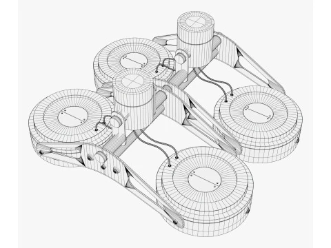 Tech 天井クアッド投光器 M1 3Dモデル