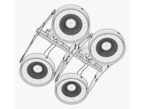 Tech Ceiling Quad Floodlight M1 3D Model