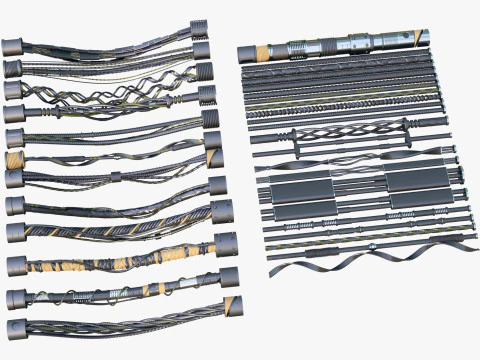 科幻电缆 Kitbash M1 3D 模型