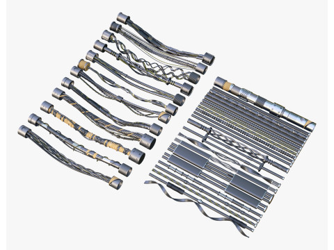 SciFi Cable Kitbash M1 3D Model