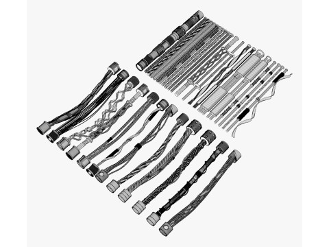 SciFi Cable Kitbash M1 3D Model