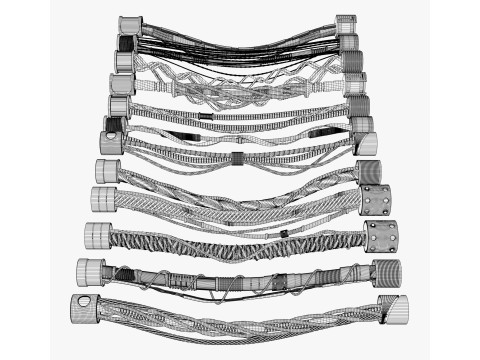 SciFi Cable Kitbash M1 3D Model