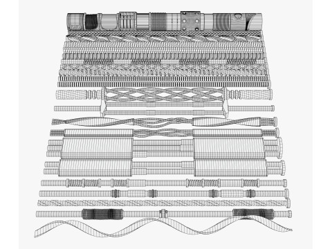 SciFi Cable Kitbash M1 3D Model