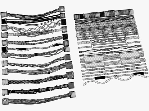 科幻电缆 Kitbash M1 3D 模型