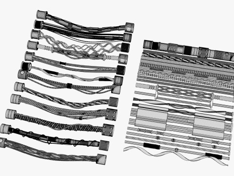 SciFi Cable Kitbash M1 3D Model