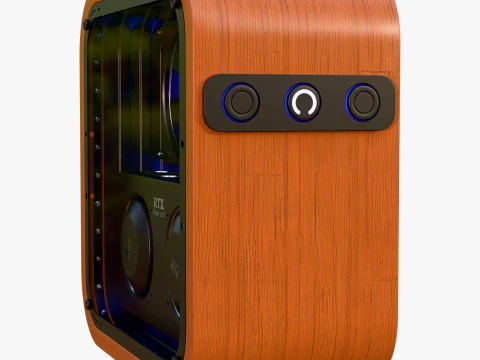 Custodia stilizzata in legno per personal computer M1 Modello 3D