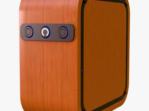 Custodia stilizzata in legno per personal computer M1 Modello 3D