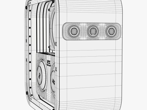 Custodia stilizzata in legno per personal computer M1 Modello 3D